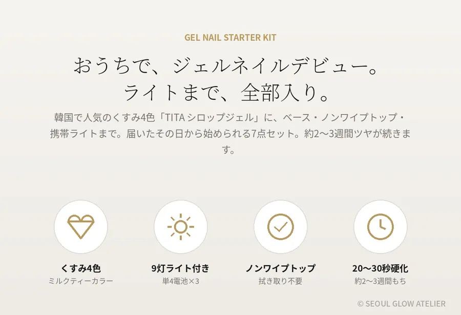 TITA ジェルネイル スターターキット 7点（ライト付き） 商品説明 2