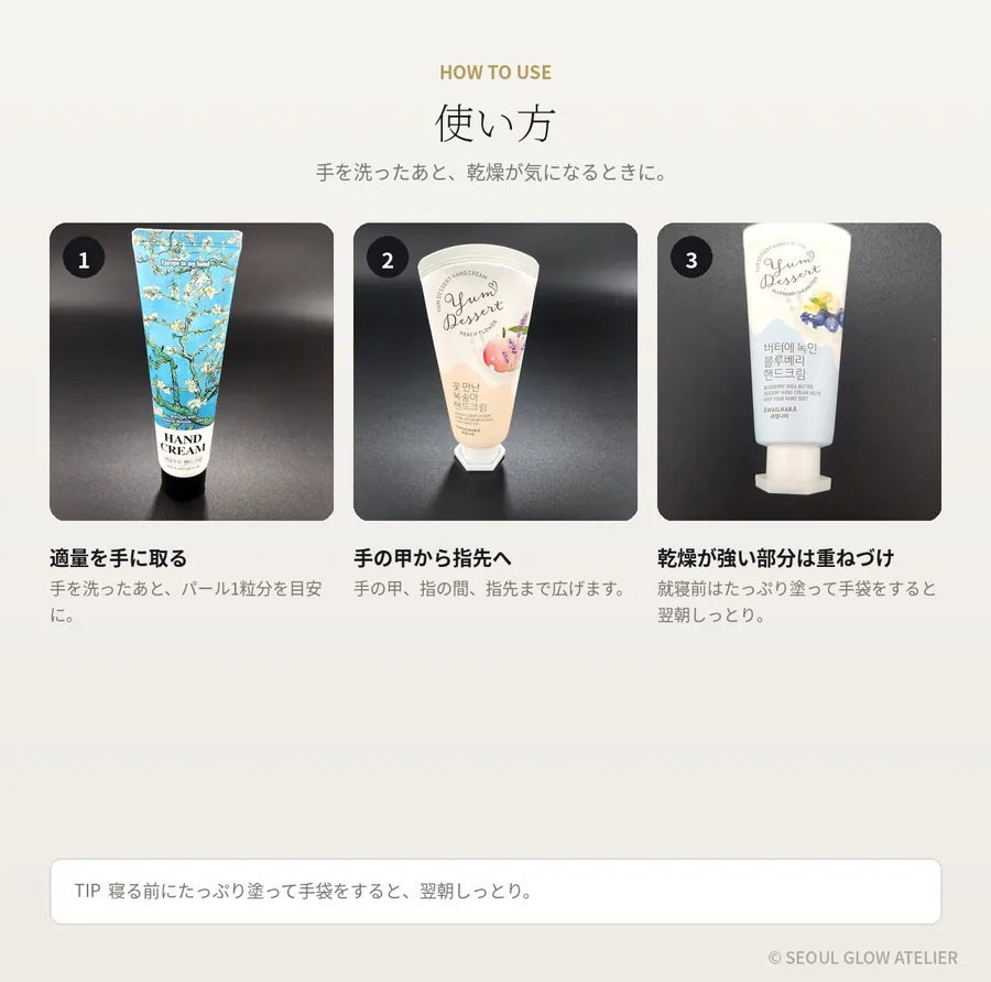 パフュームド ハンドクリーム 6本セット 商品説明 9